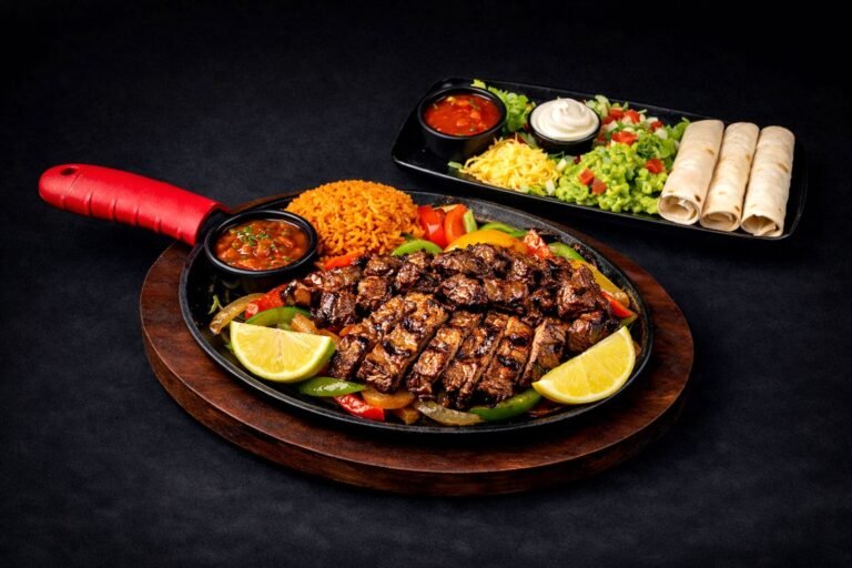 Sizzling beef tenderloin fajitas