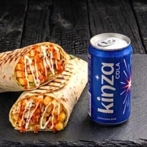 Chicken Tender Burrito Wrap with soft drink