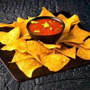 Corn Tortilla Chips And Salsa Roja